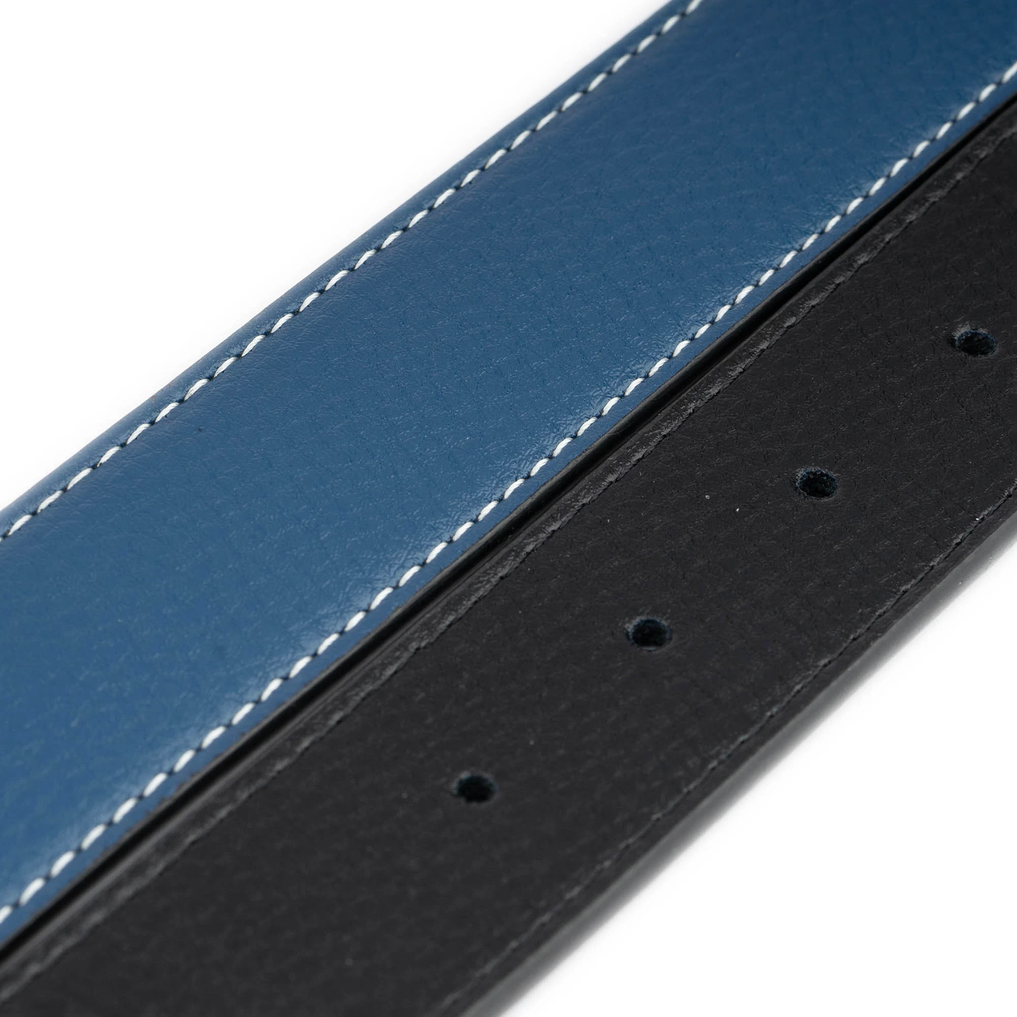 Blue Vegan Belt Strap For Buckles Reversible 35 Mm 4 Blue Vegan Belt Strap For Buckles Reversible 35 Mm - Image 2