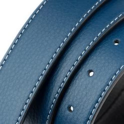 Black Vegan Leather Belt Strap For Buckle Reversible 38 Mm -Belt Shop blue vegan belt strap for buckles reversible 38 mm 4