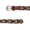 Braided Mens Leather Golf Belt – Black White Brown