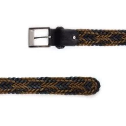 Braided No Hole Belt Mens – Black Light Brown -Belt Shop braided no hole belt mens black light brown 351004 3