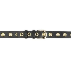 Brown Leather Gold Eyelet Belt -Belt Shop brown Leather gold Eyelet Belt 4