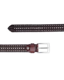 Brown Braided Belt For Men