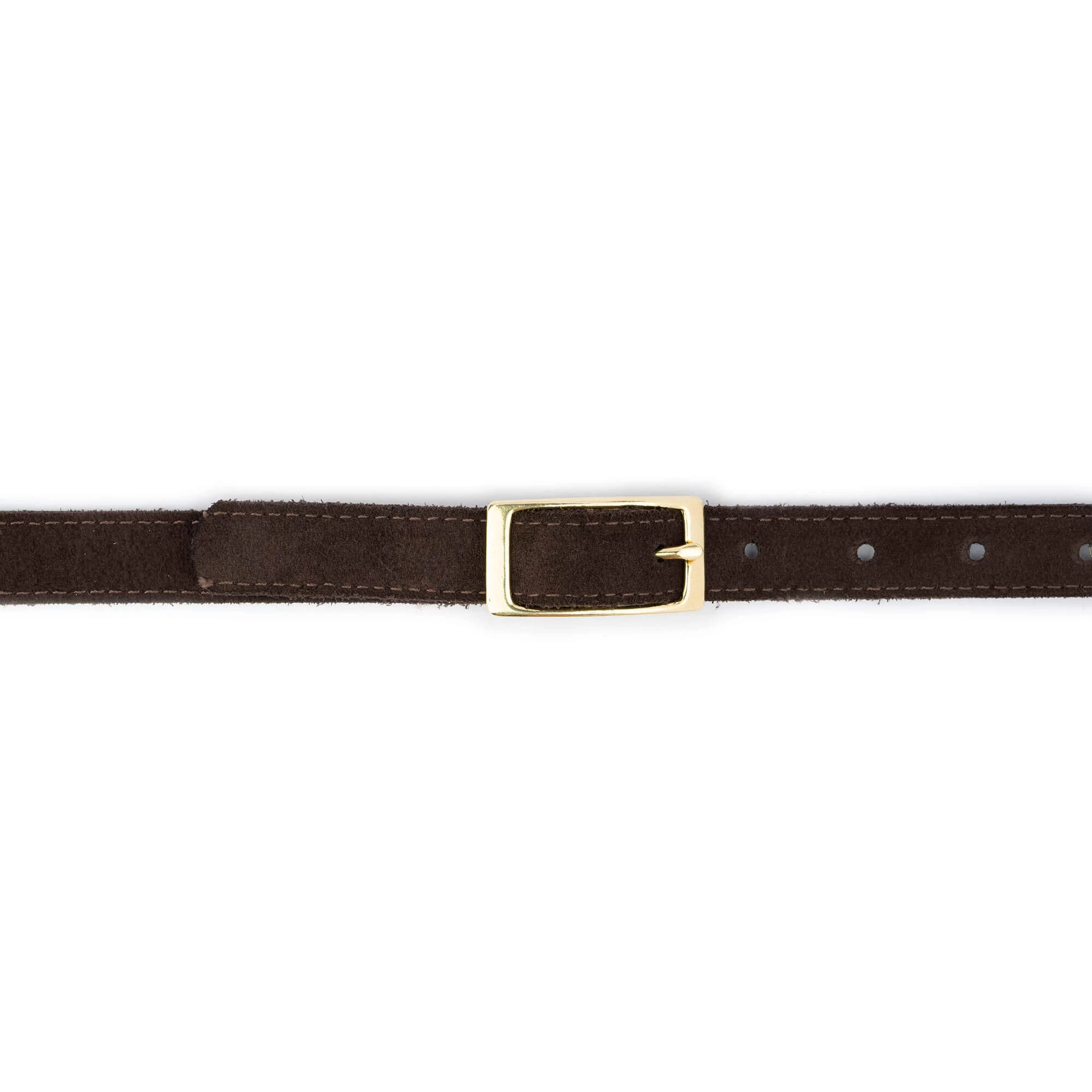Brown Calf Hair Belt With Gold Brass Buckle 5 Brown Calf Hair Belt With Gold Brass Buckle - Image 3