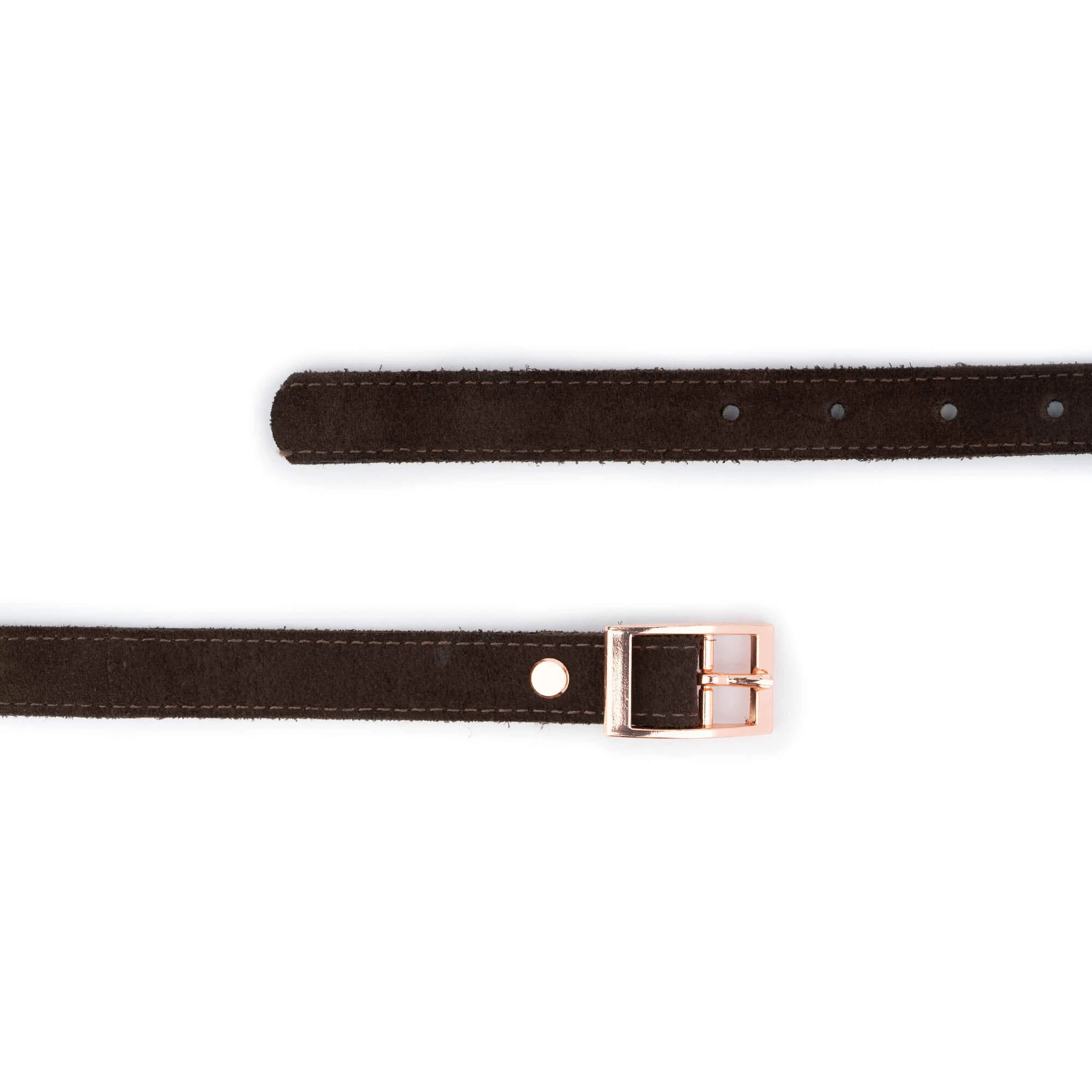 Brown Calf Hair Belt With Rose Gold Buckle 4 Brown Calf Hair Belt With Rose Gold Buckle - Image 2