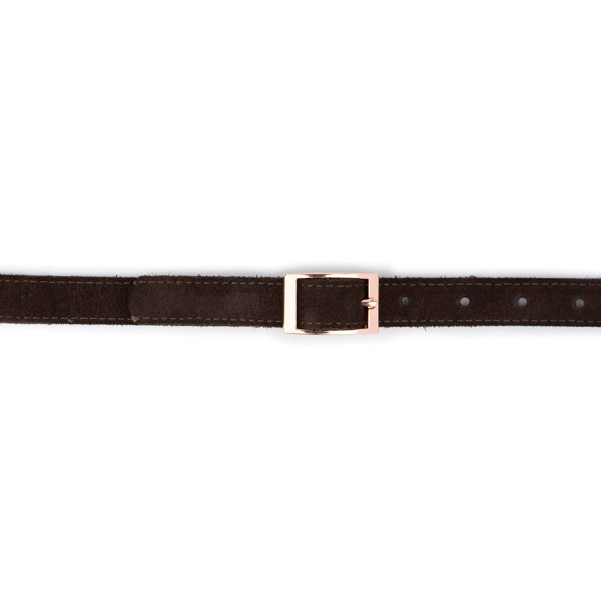 Brown Calf Hair Belt With Rose Gold Buckle 5 Brown Calf Hair Belt With Rose Gold Buckle - Image 3