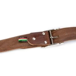 Brown Leather Belt For Jeans With Silver Center Bar Buckle -Belt Shop brown leather belt for jeans with silver center bar buckle 7