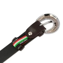 Brown Leather Belt For Lady With Round Silver Buckle -Belt Shop brown leather belt for lady with round silver buckle 28 42 49usd 4
