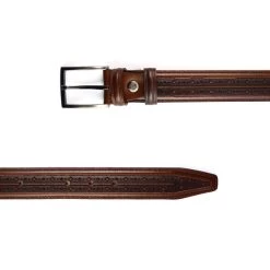 Brown Leather Fancy Mens Belts For Jeans