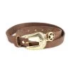 Brown Leather Ranger Belt With Gold Buckle Star -Belt Shop brown leather ranger belt with gold buckle star 1