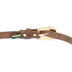 Brown Leather Ranger Belt With Gold Buckle Star -Belt Shop brown leather ranger belt with gold buckle star 5