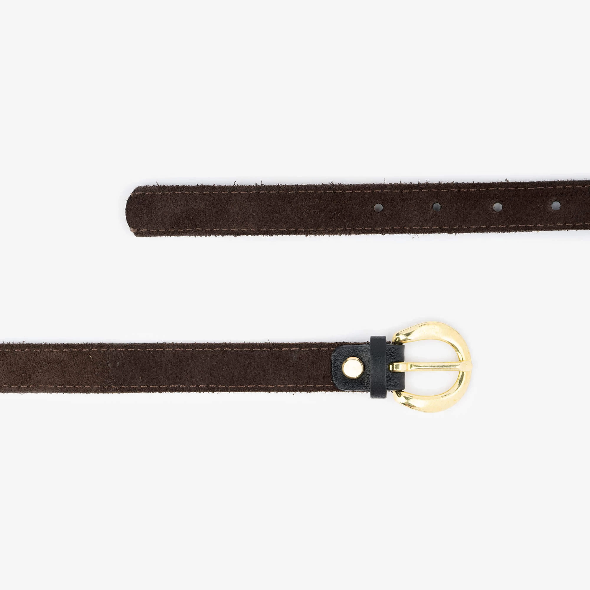 Brown Suede Belt With Brass Buckle 4 Brown Suede Belt With Brass Buckle - Image 2