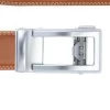 Brown Vegan Leather Belt For Men With Silver Buckle -Belt Shop brown vegan leather belt for men with silver buckle copy