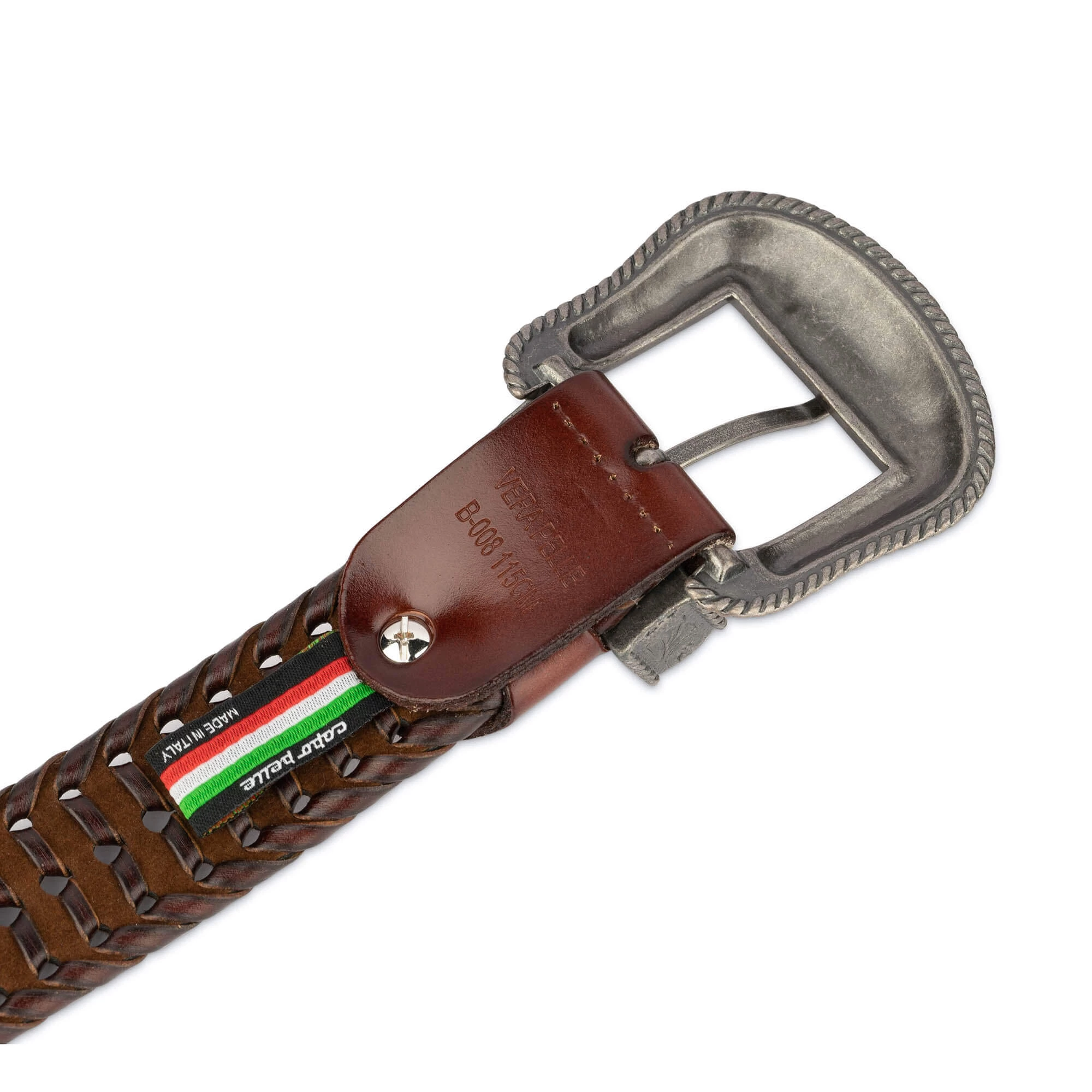 Brown Western Braided Belt For Men | Silver Buckle 5 Brown Western Braided Belt For Men | Silver Buckle - Image 3