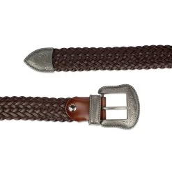 Brown Western Mens Woven Belt | Silver Buckle 10 Brown Western Mens Woven Belt | Silver Buckle -Belt Shop brown western mens woven belt silver buckle 28 44 usd75 3