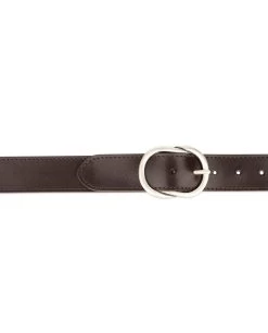Brown Womens Belt With Rounded Buckle