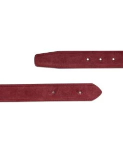 Burgundy Suede Belt Without Buckle