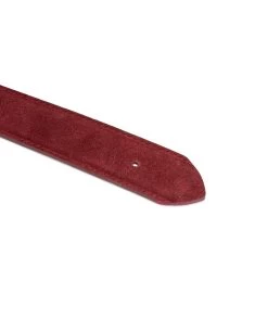 Burgundy Suede No Buckle Belt Strap -Belt Shop burgundy suede no buckle belt 4