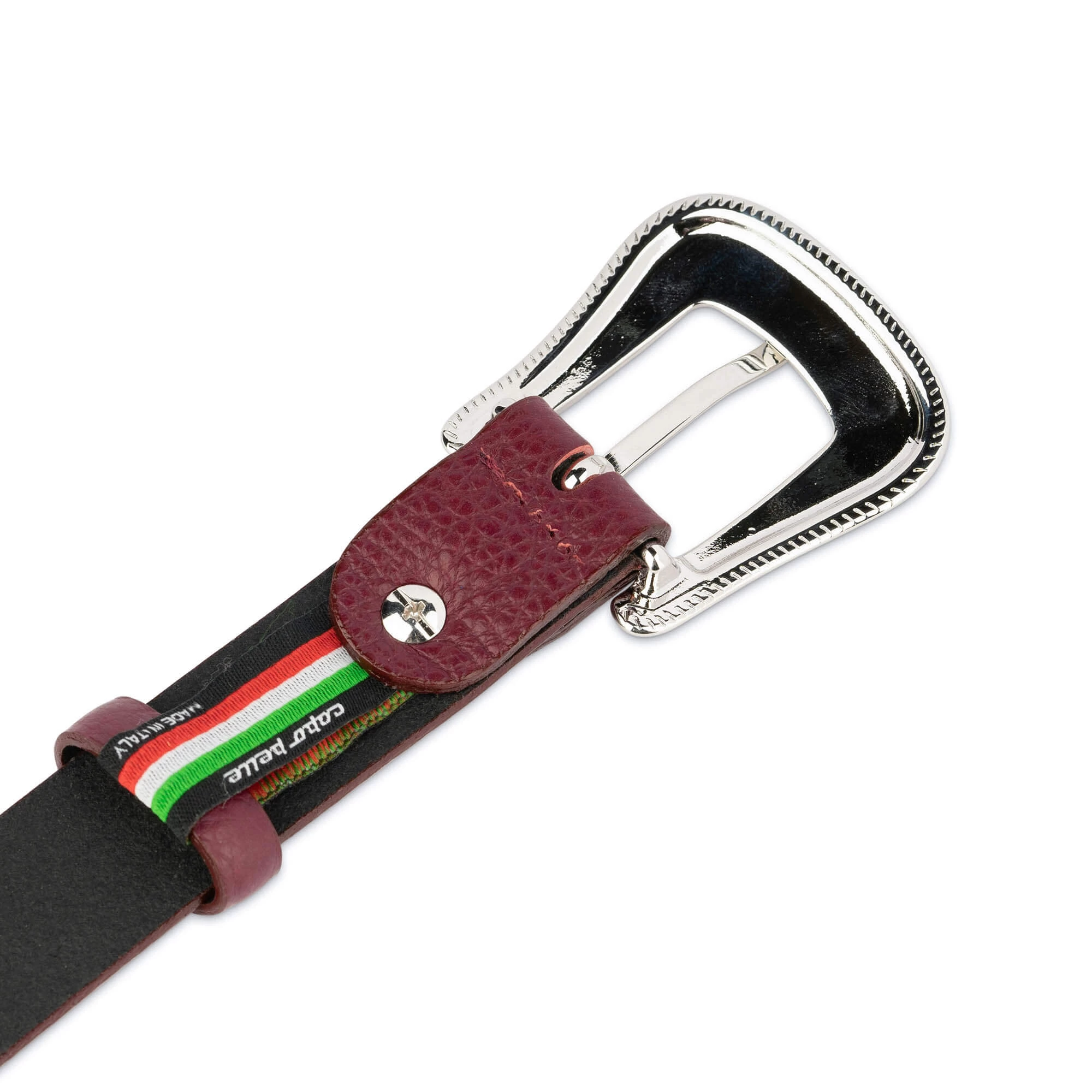 Burgundy Western Belt For Women With Nickel Free Buckle 5 Burgundy Western Belt For Women With Nickel Free Buckle - Image 3
