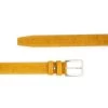 Camel Color Belt With Buckle | Suede Leather 3.5 Cm -Belt Shop camel color belt with buckle suede leather 3.5 cm 2