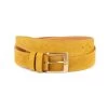 Camel Suede Belt With Gold Buckle 35 Mm
