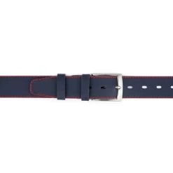 Casual Men’s Belt For Jeans – Blue With Red Stitching -Belt Shop casual men s belt for jeans blue with red stitching 4