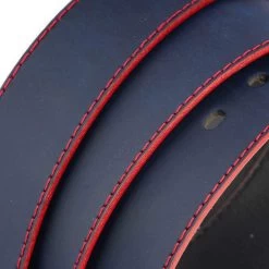 Casual Men’s Belt For Jeans – Blue With Red Stitching -Belt Shop casual men s belt for jeans blue with red stitching 6