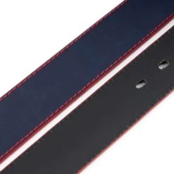 Casual Men’s Belt For Jeans – Blue With Red Stitching -Belt Shop casual men s belt for jeans blue with red stitching 8