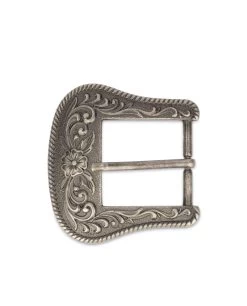 Cowboy Buckle Antique Silver Metal