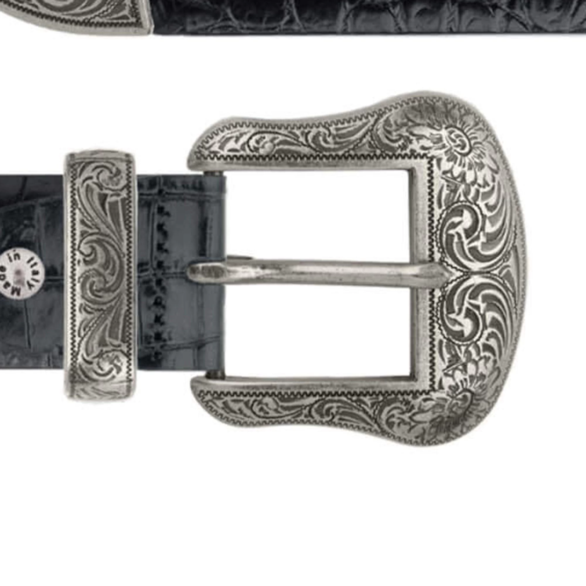 Cowboy Western Belts – Black Croco Leather 3 Cowboy Western Belts – Black Croco Leather