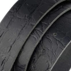 Crocodile Emboss Black Leather Belt Strap Replacement 4.0 Cm -Belt Shop crocodile emboss black leather belt strap replacement 4.0 cm 5