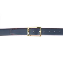 Dark Blue Belt With Gold Buckle | Reversible To Light Gray -Belt Shop dark blue belt with gold buckle reversible to light gray 6