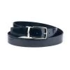 Dark Blue Suede Men’s Belt Reversible Silver Buckle
