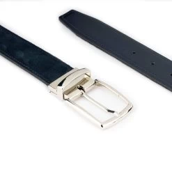 Dark Blue Suede Men’s Belt Reversible Silver Buckle 14 Dark Blue Suede Men’s Belt Reversible Silver Buckle -Belt Shop dark blue suede men s belt reversible silver buckle 6