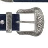 Dark Blue Suede Ranger Western Belt With Silver Buckle -Belt Shop dark blue suede ranger western belt with silver buckle copy