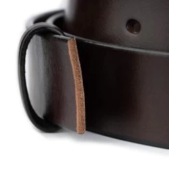 Dark Brown Belt Strap For Buckle – Replacement Thick Leather 4.0 Cm
