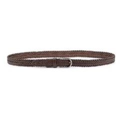 Mens Belt With No Holes – Woven Dark Brown -Belt Shop dark brown leather braided belt mens top quality 4