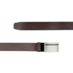 Dark Brown Mens Belt With No Holes – Slide Buckle