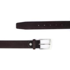 Dark Brown Suede Belt For Men