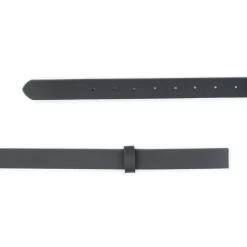 Dark Gray Leather Belt Strap For Buckles – Replacement 1 Inch
