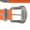 Designer Cowboy Belt Orange Leather Silver Buckle -Belt Shop designer cowboy belt orange leather silver buckle copy