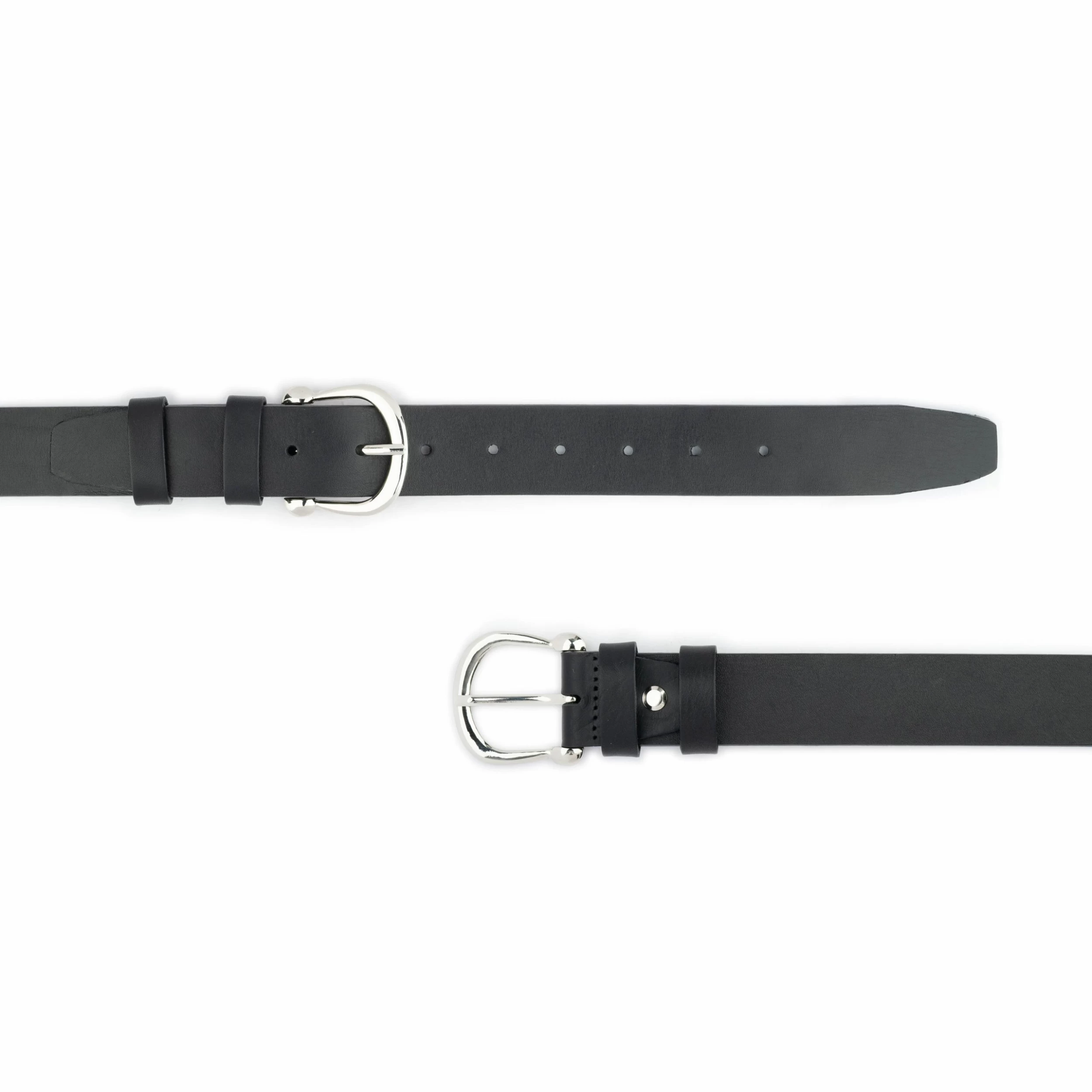 Double Buckle Belt For Women – Thick Leather Black 5 Double Buckle Belt For Women – Thick Leather Black - Image 3