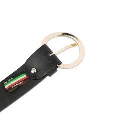 Embossed Leather Belt With Gold Round Buckle -Belt Shop embossed leather belt with gold round buckle 75usd 4