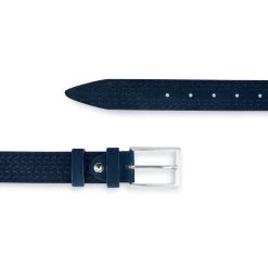 Blue Suede Braided Belt