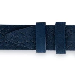 Blue Suede Braided Belt -Belt Shop embossed woven mens belt blue suede 35 mm 5