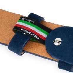 Blue Suede Braided Belt -Belt Shop embossed woven mens belt blue suede 35 mm 8