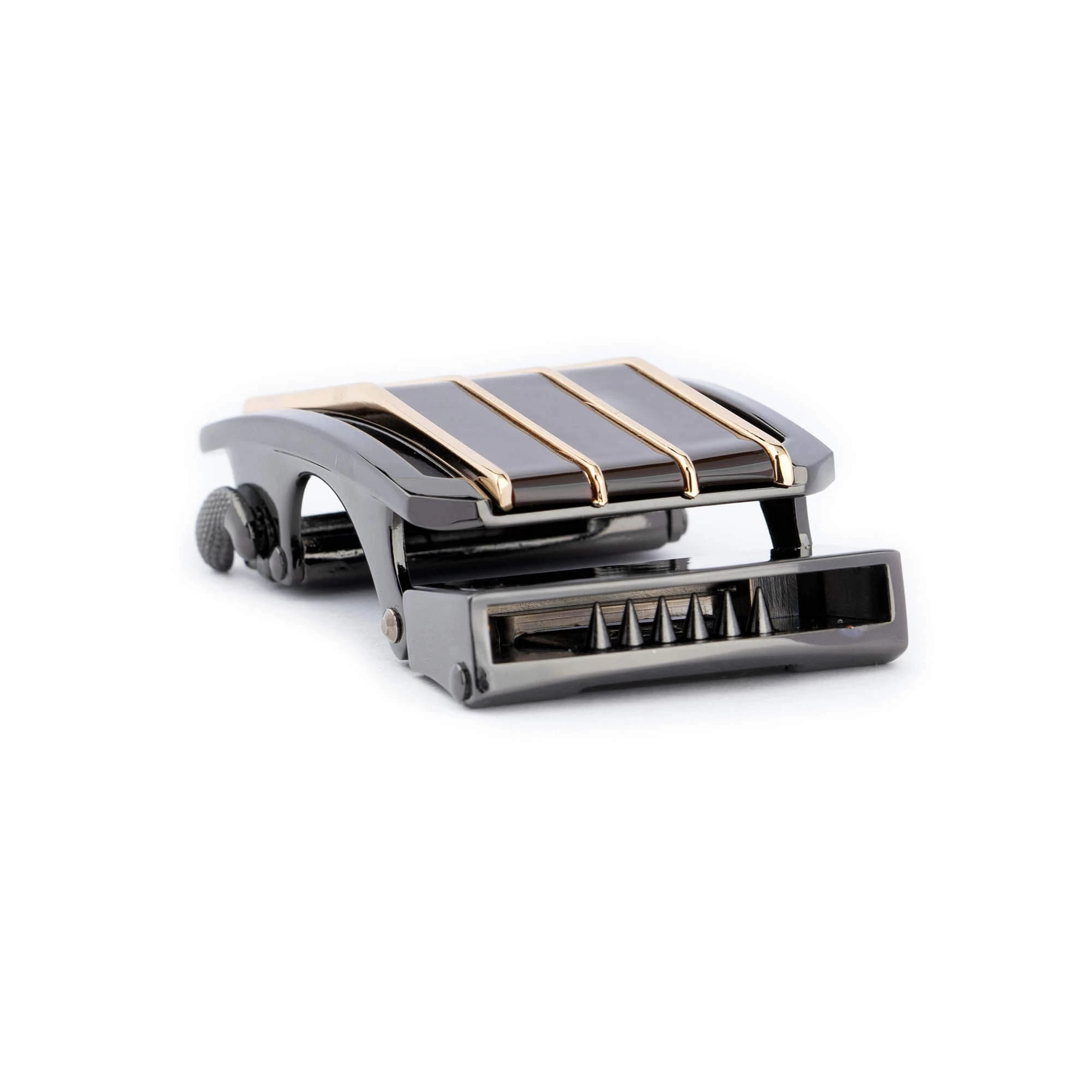 Fashion Automatic Buckle Brown With Gold Lines 4 Fashion Automatic Buckle Brown With Gold Lines - Image 2