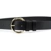 Gold Circles Double Buckle Belt – Black Leather -Belt Shop gold circles double buckle belt black leather 2
