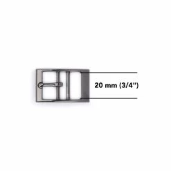 Gray Center Bar Buckle For Belts 20 Mm -Belt Shop gray center bar buckle for belts 20 mm scaled 1