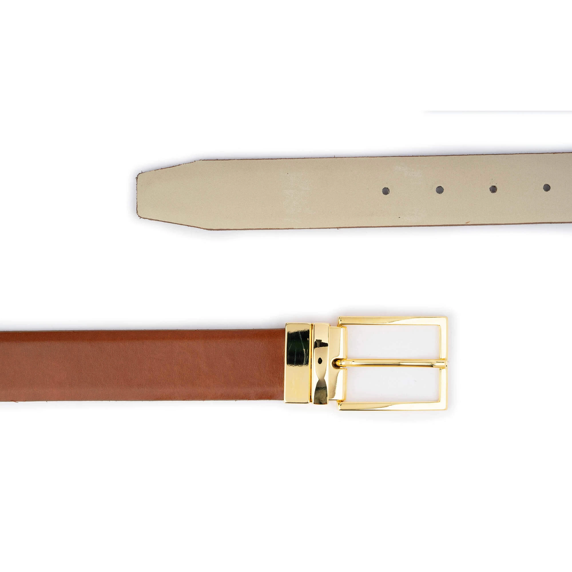 Gray Mens Belt With Gold Buckle 4 Gray Mens Belt With Gold Buckle - Image 2