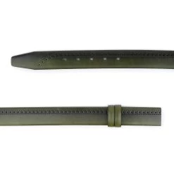 Green Leather Belt Strap Replacement Perforated Line -Belt Shop green leather belt strap replacement perforated line 2